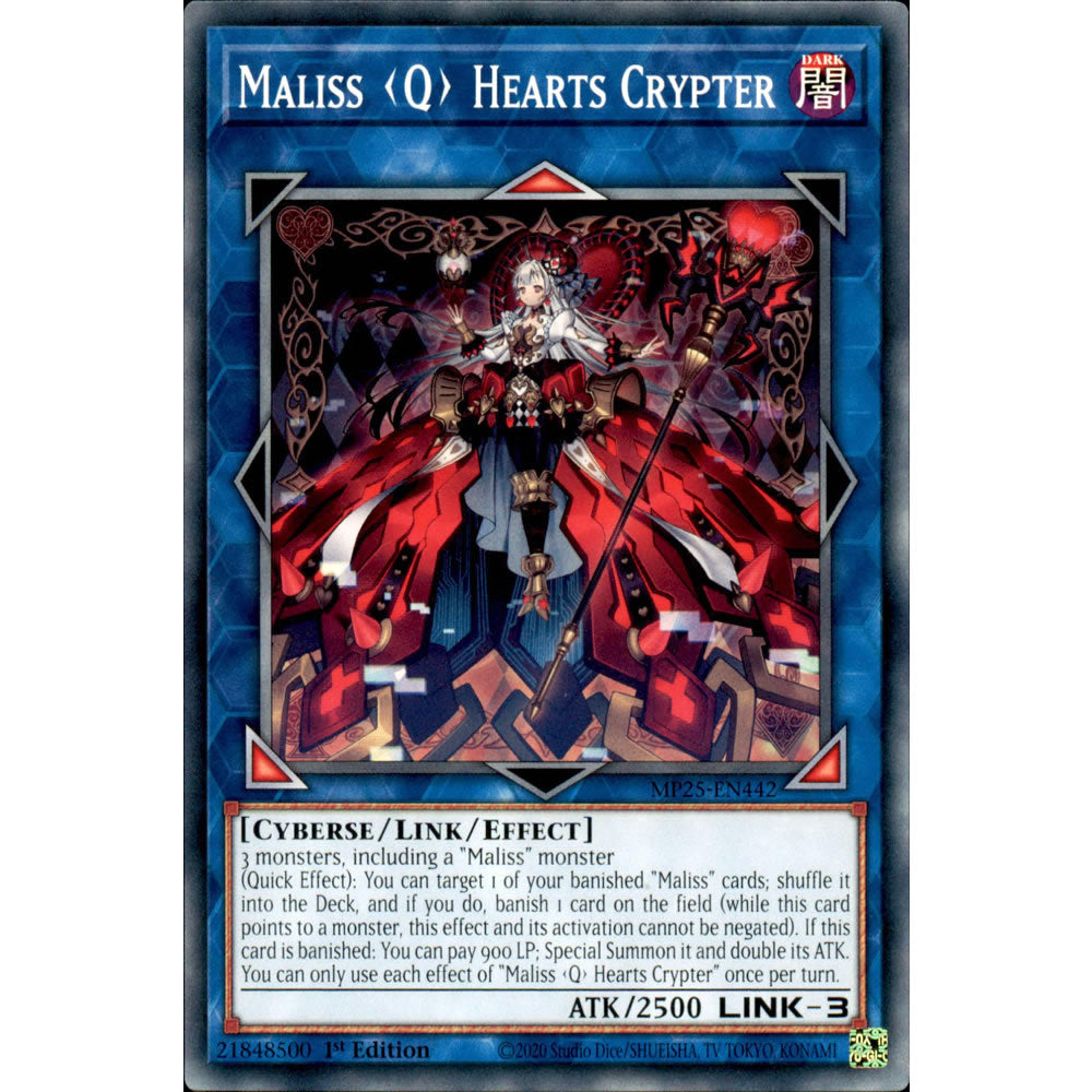 Maliss <Q> Hearts Crypter MP25-EN442 Yu-Gi-Oh! Card from the Mega Tin 2025 Mega Pack Set