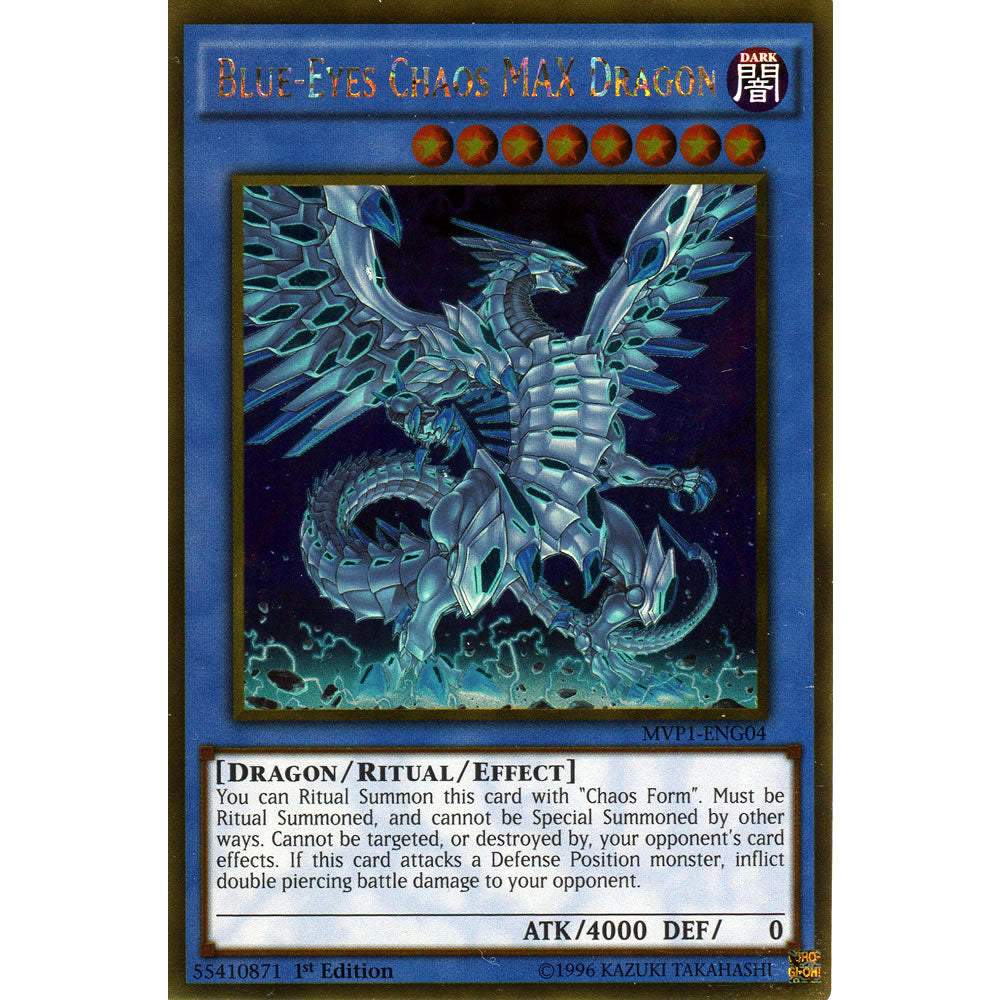 Blue-Eyes Chaos MAX Dragon MVP1-ENG04 Yu-Gi-Oh! Card from the The Dark Side of Dimensions Movie Gold Edition Set