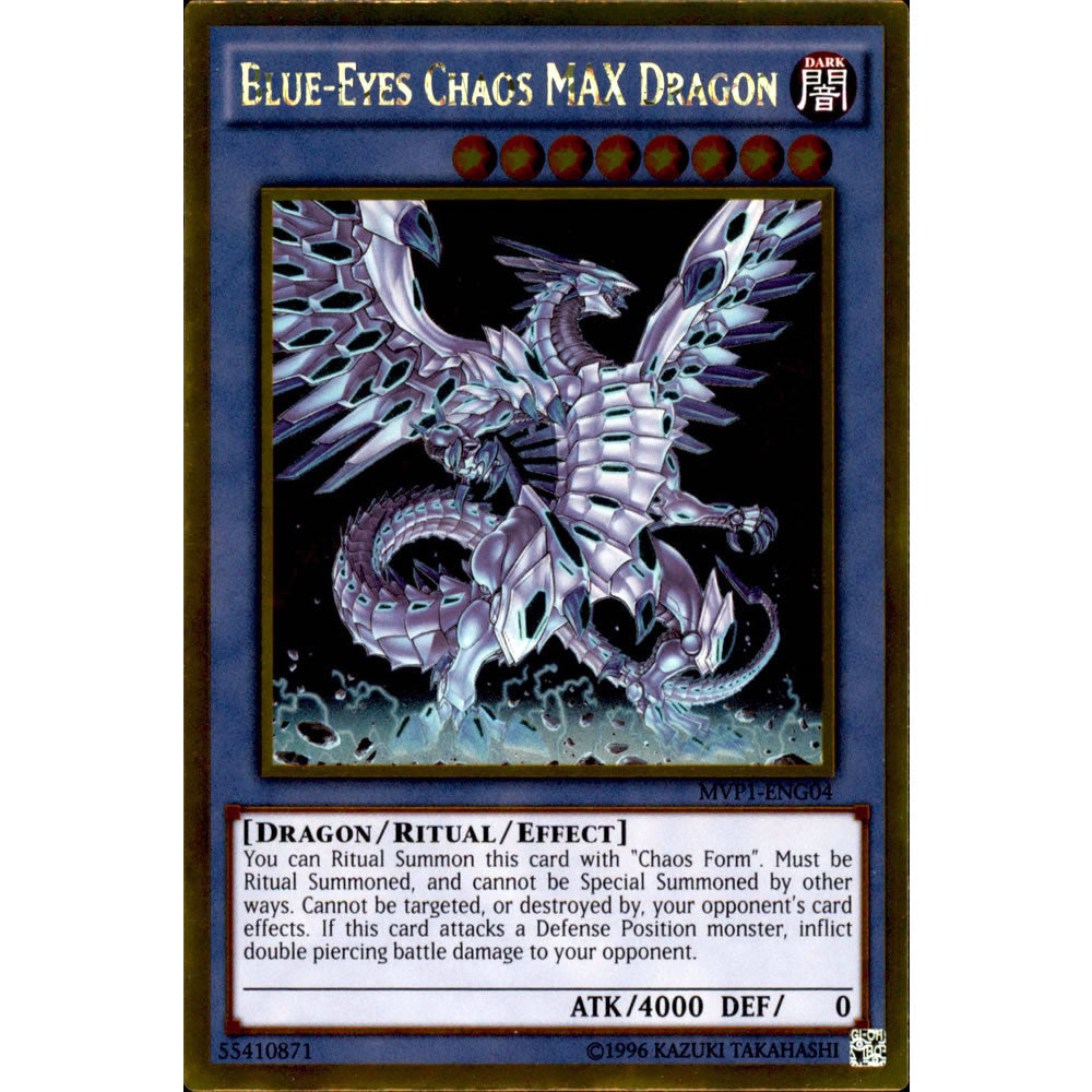 Blue-Eyes Chaos MAX Dragon MVP1-ENG04 Yu-Gi-Oh! Card from the The Dark Side of Dimensions Movie Gold Edition Set