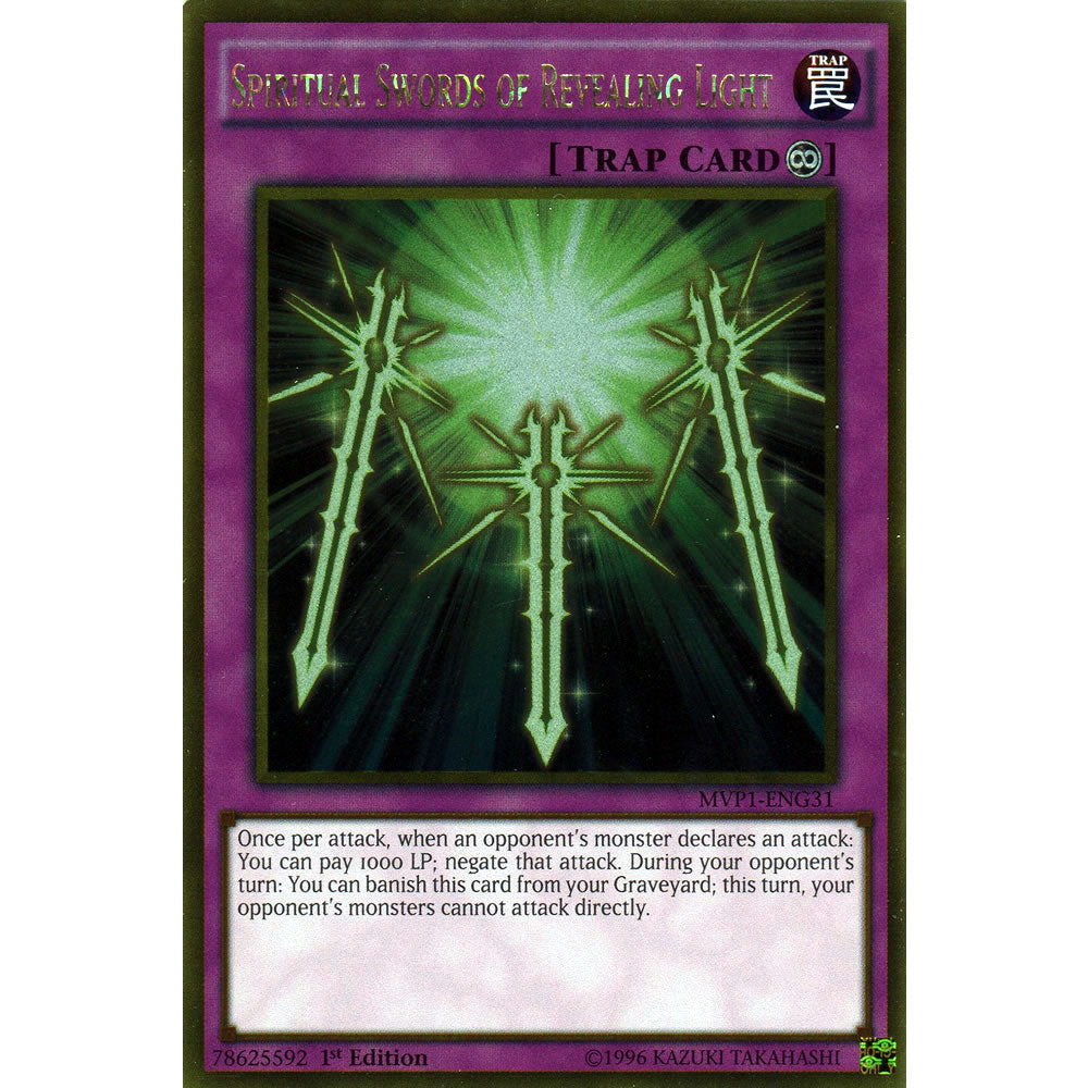 Spiritual Swords of Revealing Light MVP1-ENG31 Yu-Gi-Oh! Card from the The Dark Side of Dimensions Movie Gold Edition Set