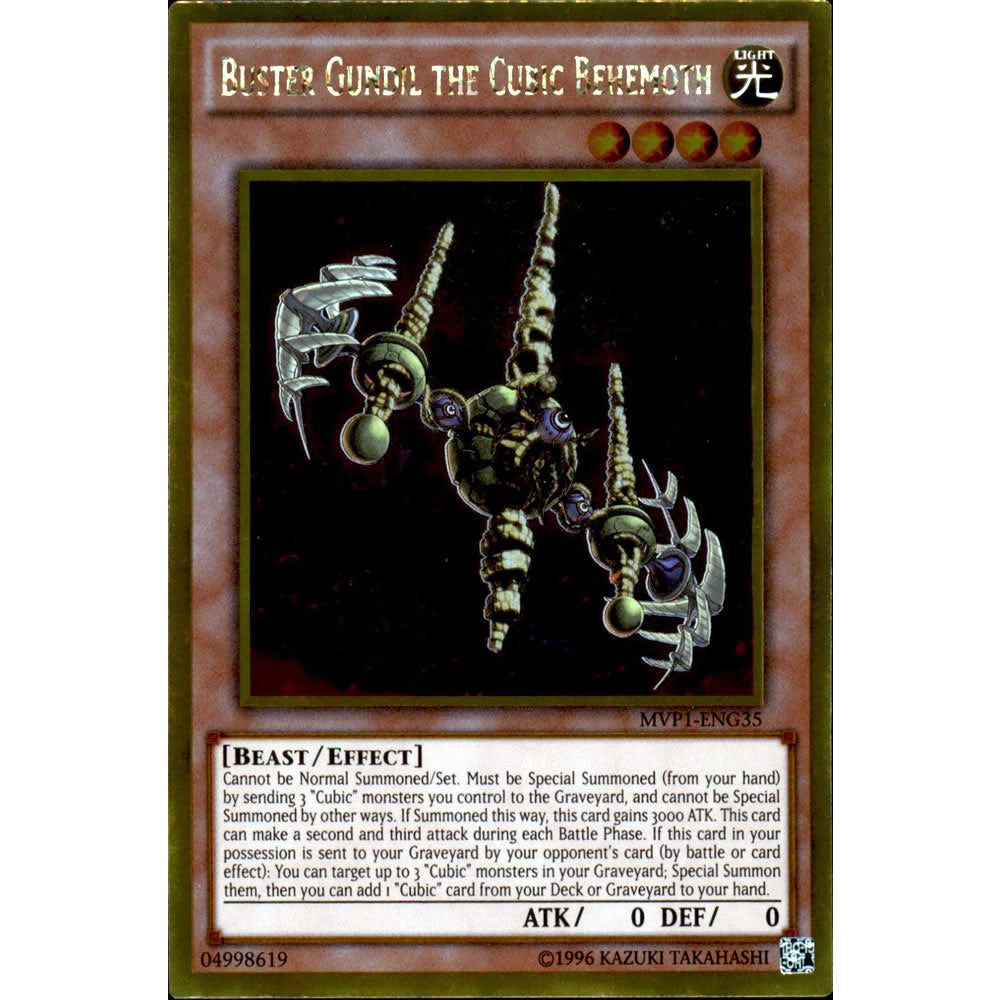 Buster Gundil the Cubic Behemoth MVP1-ENG35 Yu-Gi-Oh! Card from the The Dark Side of Dimensions Movie Gold Edition Set