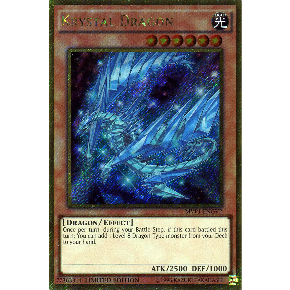 Krystal Dragon MVP1-ENGV2 Yu-Gi-Oh! Card from the The Dark Side of Dimensions Movie Gold Edition Set