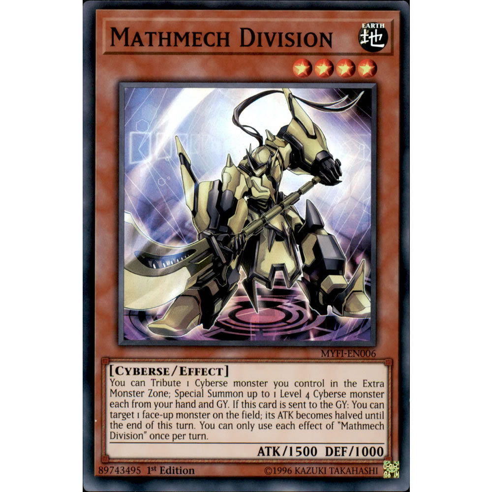 Mathmech Division MYFI-EN006 Yu-Gi-Oh! Card from the Mystic Fighters Set