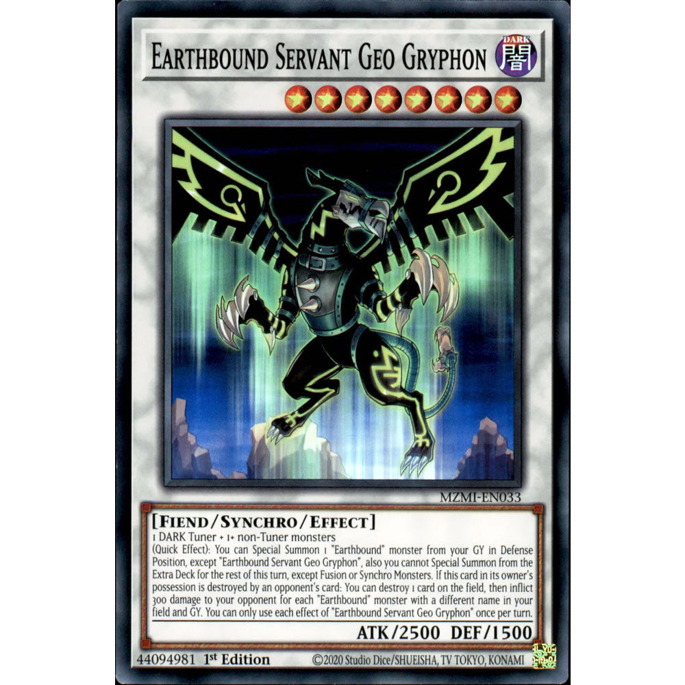 Earthbound Servant Geo Gryphon MZMI-EN033 Yu-Gi-Oh! Card from the Maze of Millennia Set