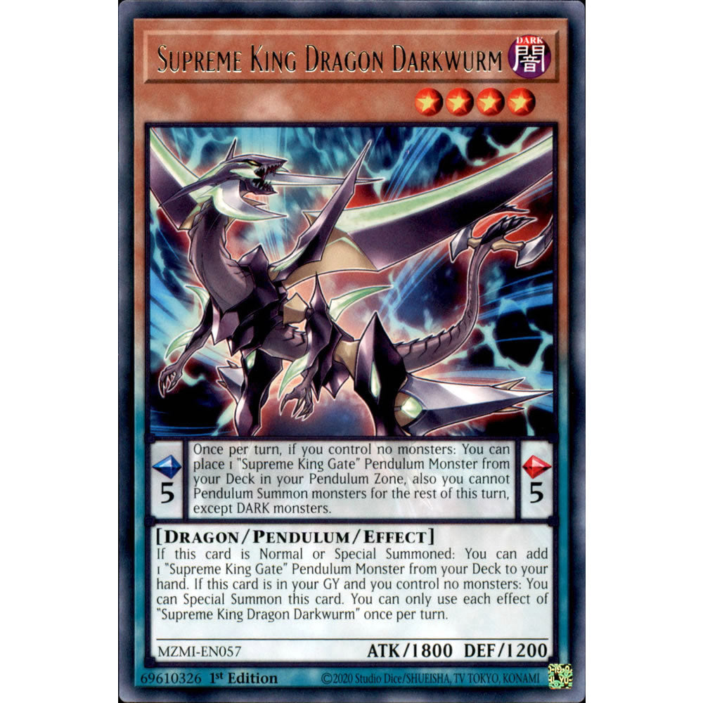 Supreme King Dragon Darkwurm MZMI-EN057 Yu-Gi-Oh! Card from the Maze of Millennia Set