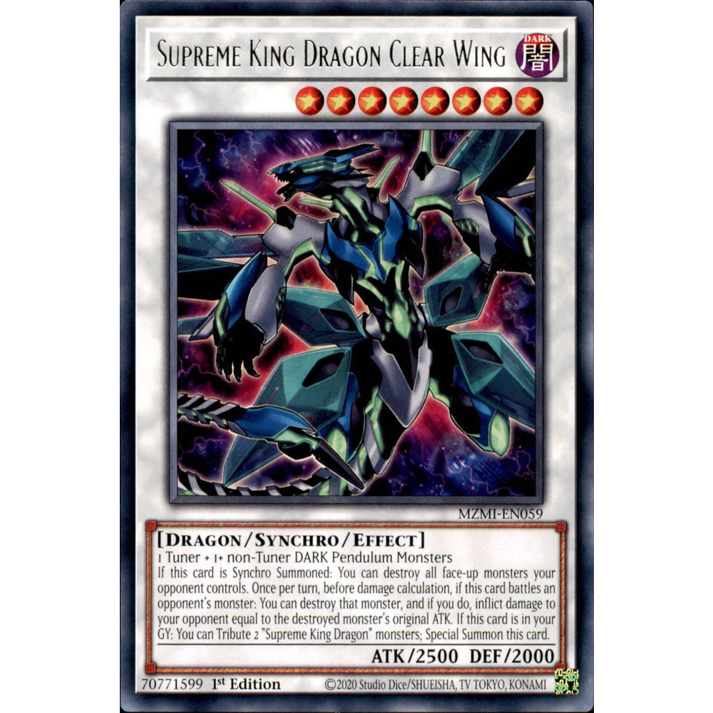 Supreme King Dragon Clear Wing MZMI-EN059 Yu-Gi-Oh! Card from the Maze of Millennia Set