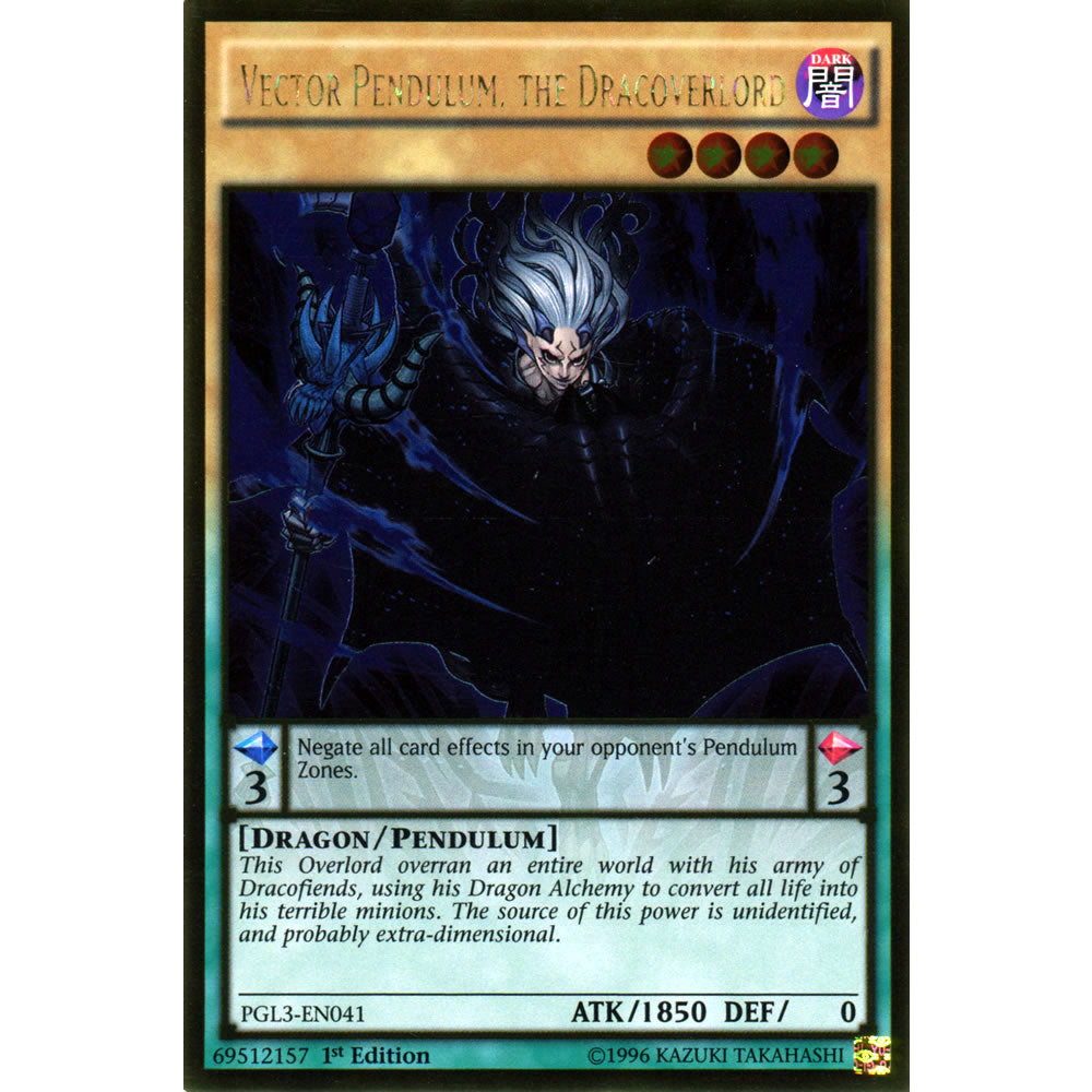 Vector Pendulum, the Dracoverlord PGL3-EN041 Yu-Gi-Oh! Card from the Premium Gold: Infinite Gold Set