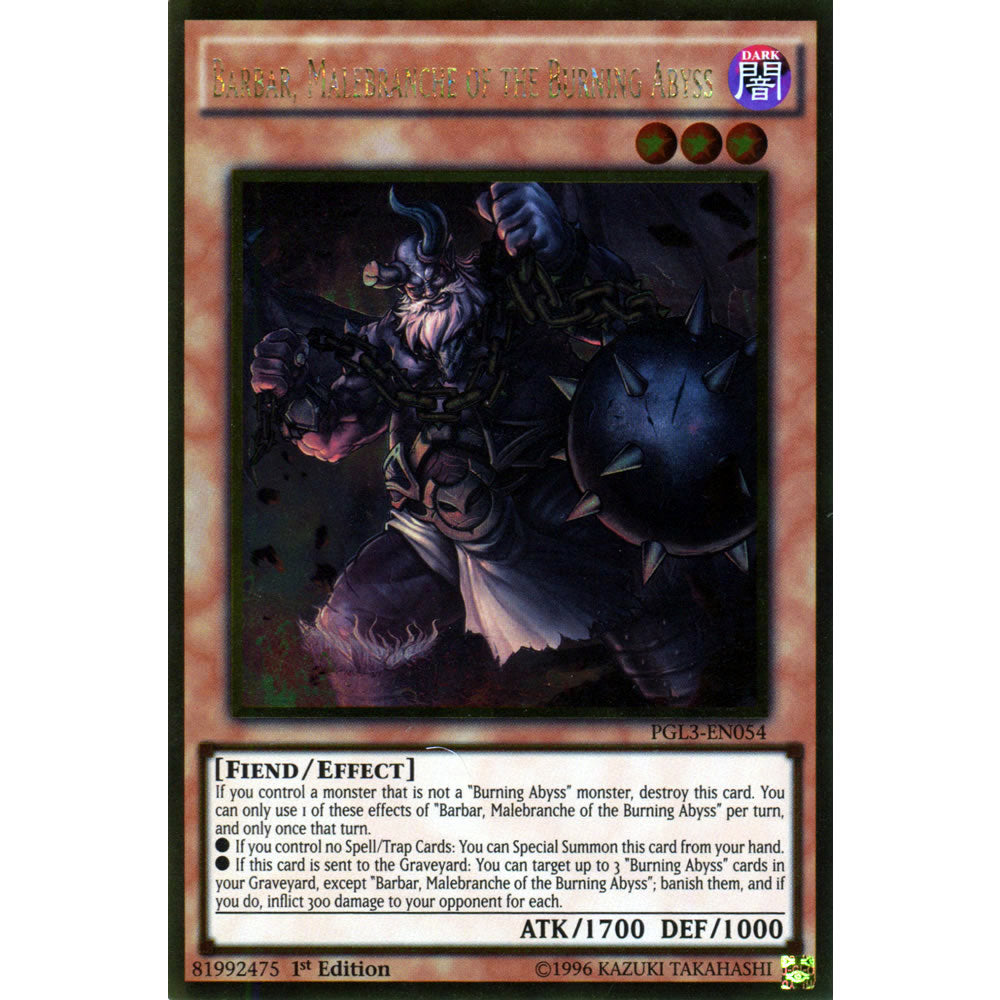 Barbar, Malebranche of the Burning Abyss PGL3-EN054 Yu-Gi-Oh! Card from the Premium Gold: Infinite Gold Set