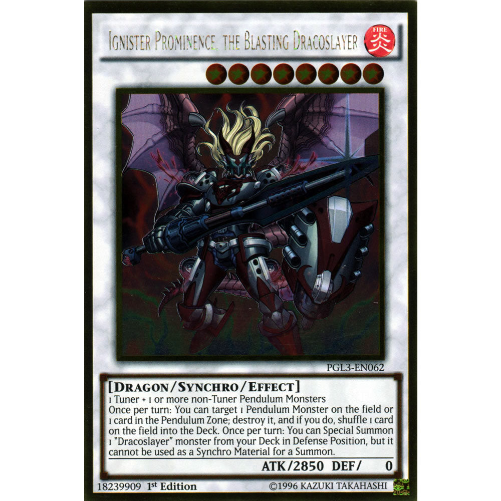 Ignister Prominence, the Blasting Dracoslayer PGL3-EN062 Yu-Gi-Oh! Card from the Premium Gold: Infinite Gold Set