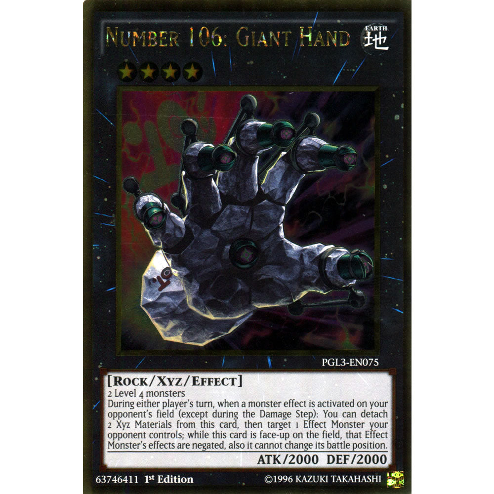 Number 106: Giant Hand PGL3-EN075 Yu-Gi-Oh! Card from the Premium Gold: Infinite Gold Set