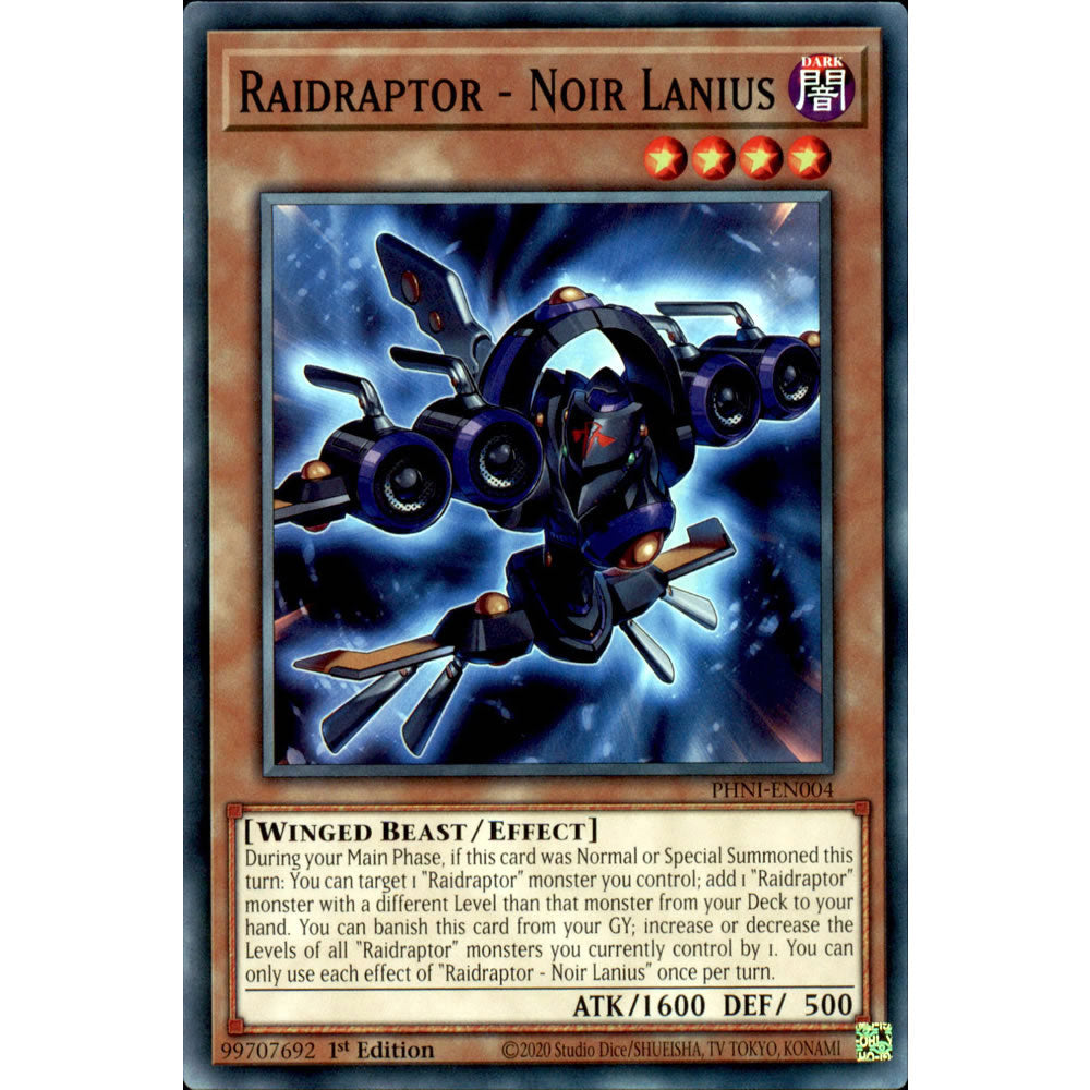 Raidraptor - Noir Lanius PHNI-EN004 Yu-Gi-Oh! Card from the Phantom Nightmare Set