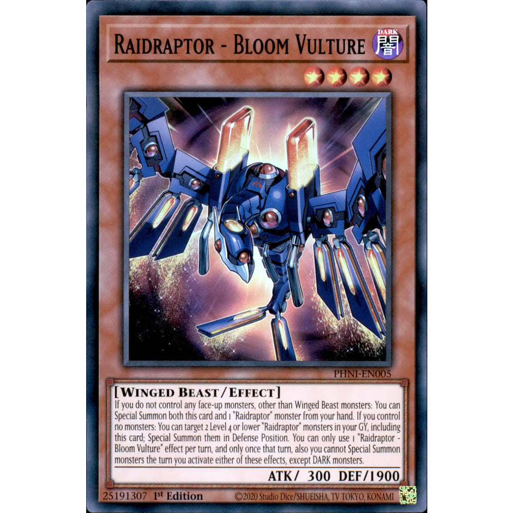 Raidraptor - Bloom Vulture PHNI-EN005 Yu-Gi-Oh! Card from the Phantom Nightmare Set