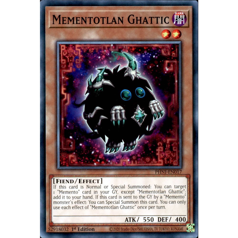 Mementotlan Ghattic PHNI-EN017 Yu-Gi-Oh! Card from the Phantom Nightmare Set