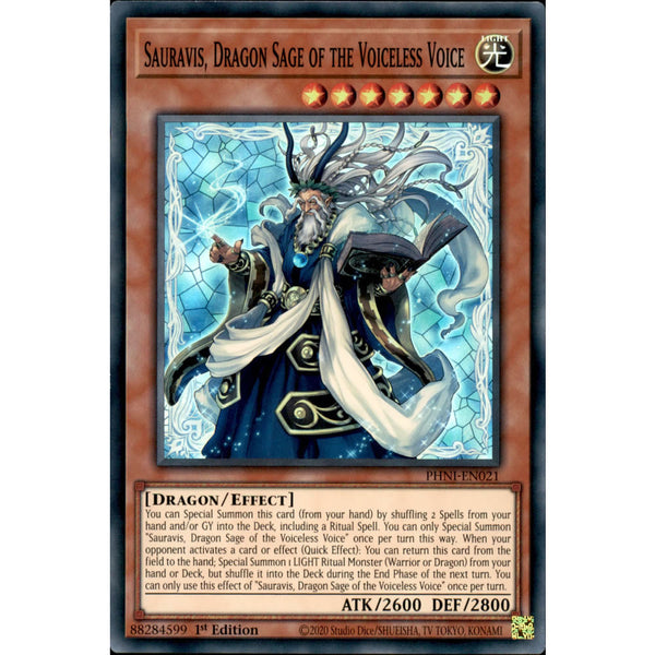 Sauravis, Dragon Sage of the Voiceless Voice PHNI-EN021 Yu-Gi-Oh! Card
