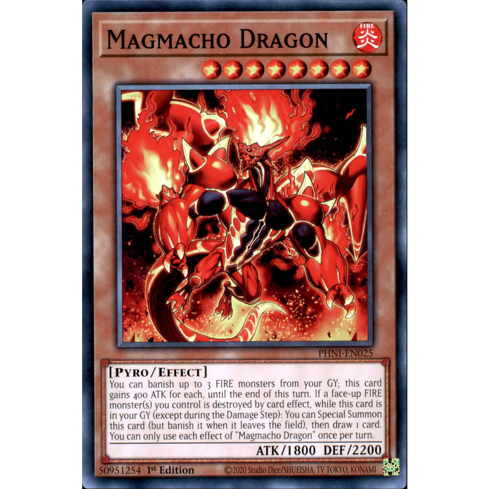 Magmacho Dragon PHNI-EN025 Yu-Gi-Oh! Card from the Phantom Nightmare Set