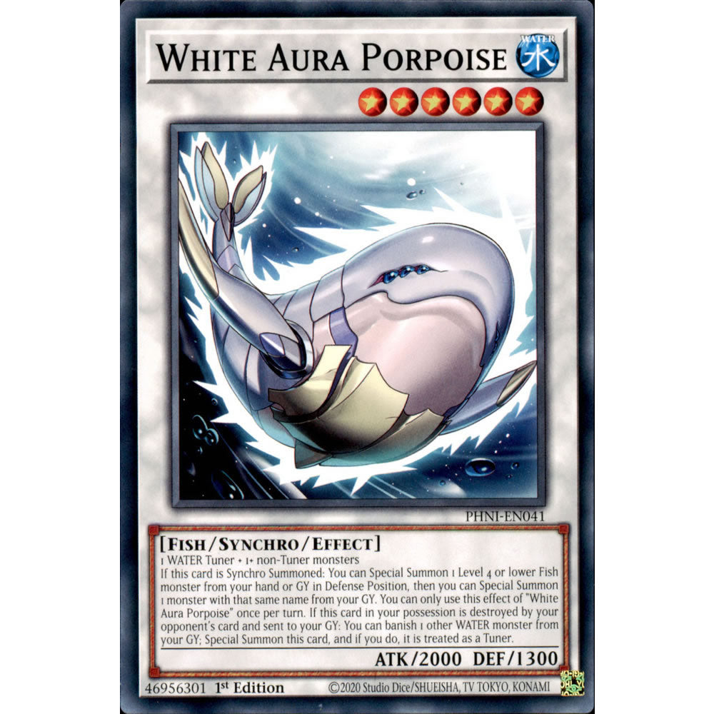 White Aura Porpoise PHNI-EN041 Yu-Gi-Oh! Card from the Phantom Nightmare Set