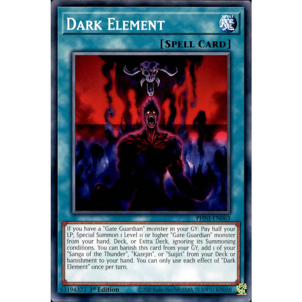 Dark Element PHNI-EN063 Yu-Gi-Oh! Card from the Phantom Nightmare Set