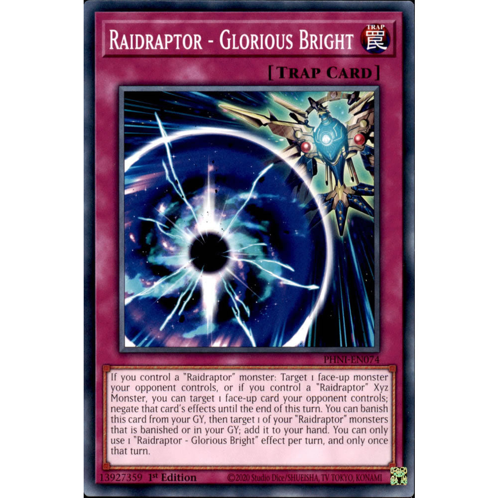 Raidraptor - Glorious Bright PHNI-EN074 Yu-Gi-Oh! Card from the Phantom Nightmare Set