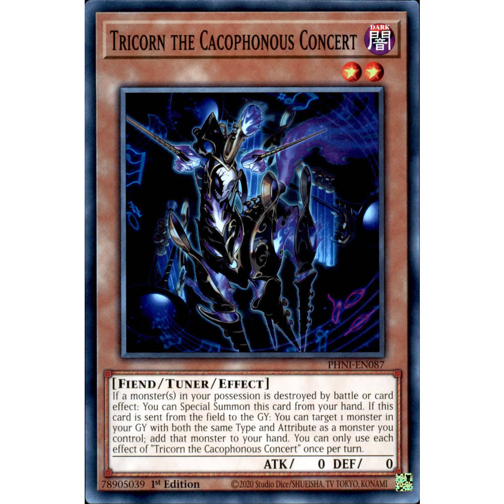 Tricorn the Cacophonous Concert PHNI-EN087 Yu-Gi-Oh! Card from the Phantom Nightmare Set