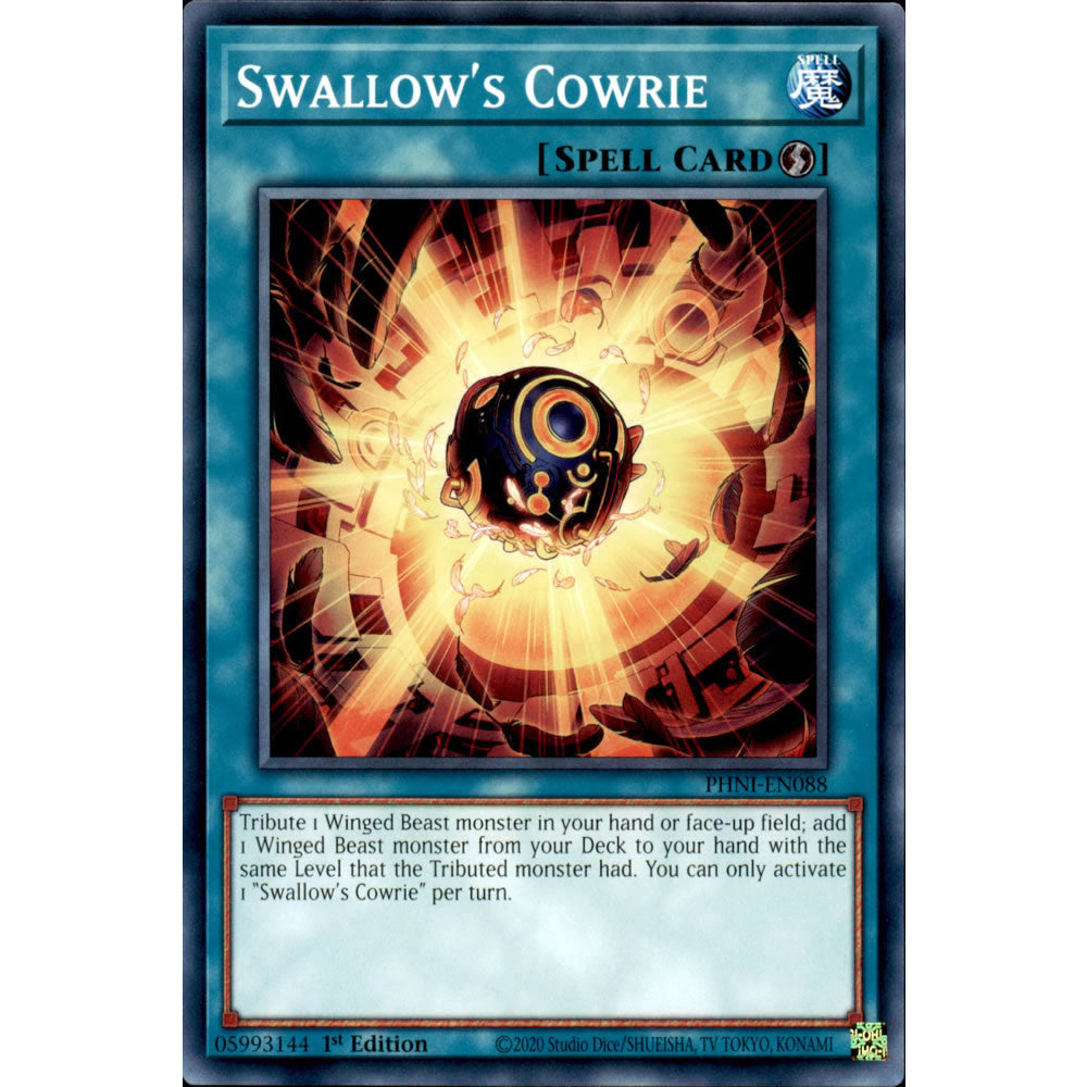 Swallow's Cowrie PHNI-EN088 Yu-Gi-Oh! Card from the Phantom Nightmare Set