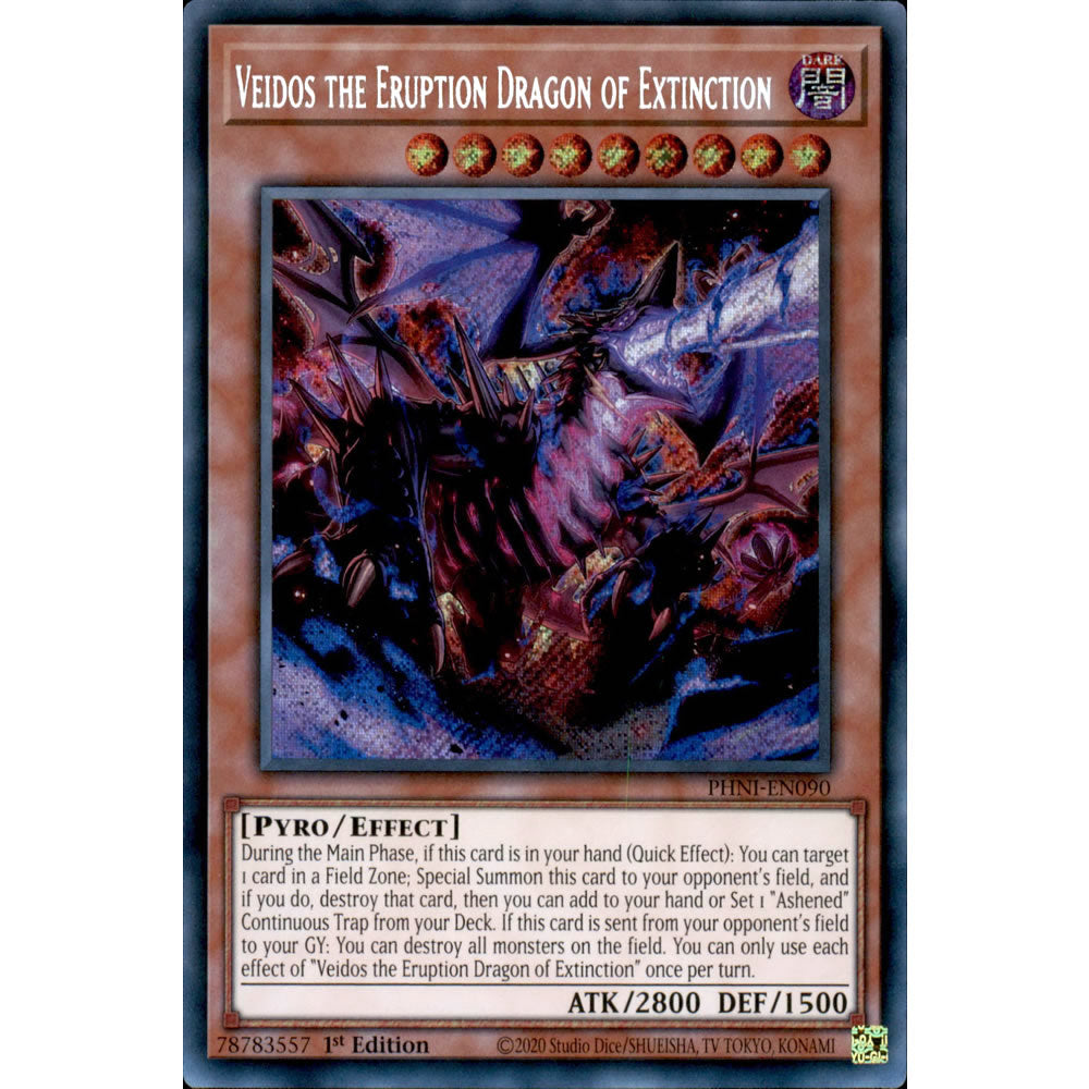 Veidos the Eruption Dragon of Extinction PHNI-EN090 Yu-Gi-Oh! Card from the Phantom Nightmare Set