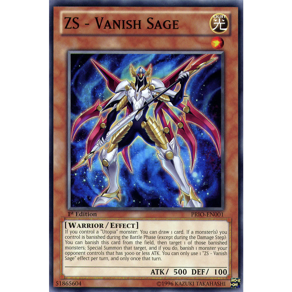 ZS - Vanish Sage PRIO-EN001 Yu-Gi-Oh! Card from the Primal Origin Set