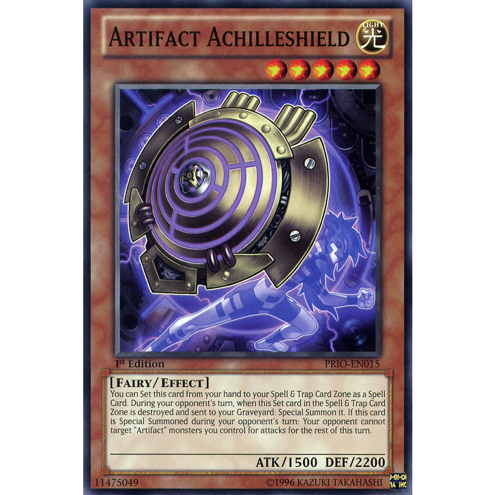 Artifact Achilleshield PRIO-EN015 Yu-Gi-Oh! Card from the Primal Origin Set