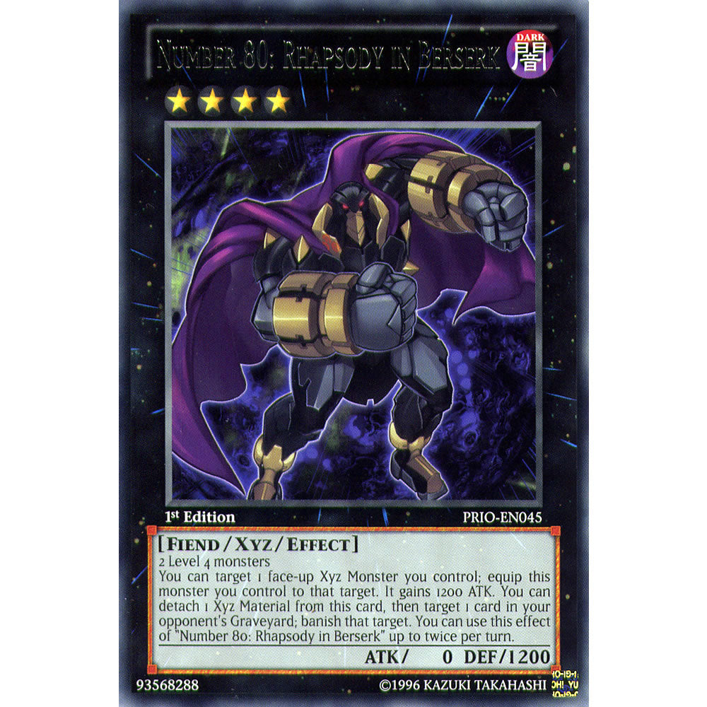 Number 80: Rhapsody in Berserk PRIO-EN045 Yu-Gi-Oh! Card from the Primal Origin Set