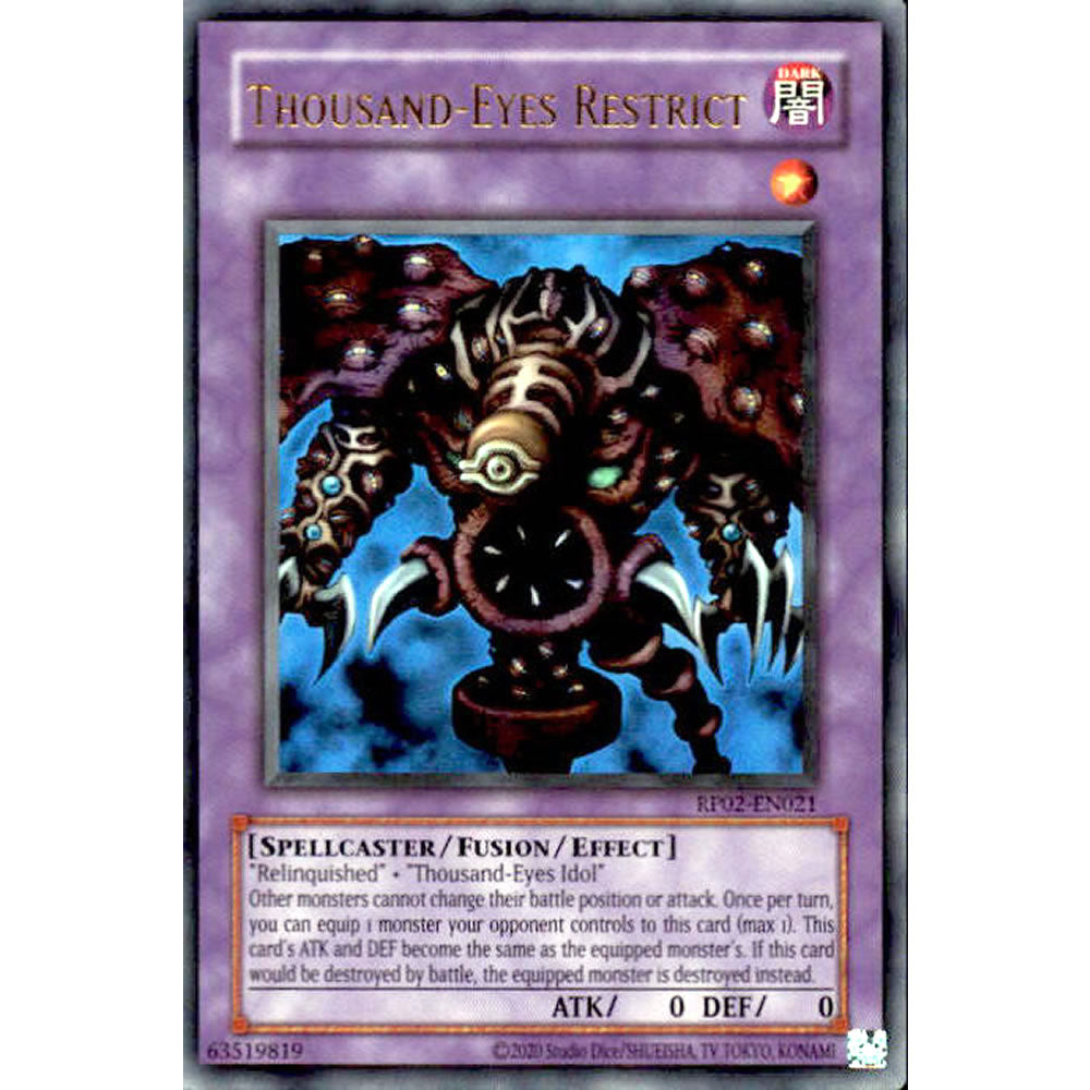 Thousand-Eyes Restrict RP02-EN021 Yu-Gi-Oh! Card from the Retro Pack 2 Set