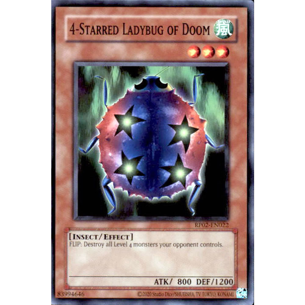 4-Starred Ladybug of Doom RP02-EN022 Yu-Gi-Oh! Card from the Retro Pack 2 Set