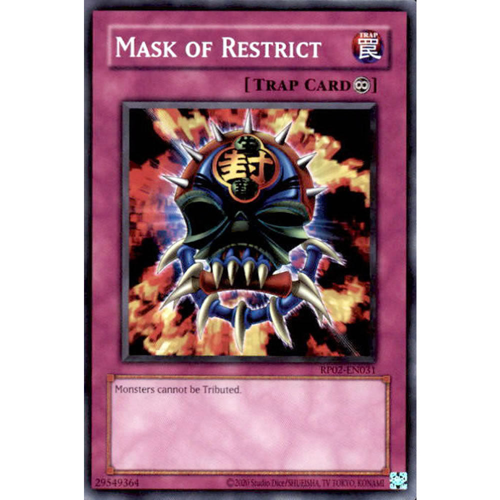 Mask of Restrict RP02-EN031 Yu-Gi-Oh! Card from the Retro Pack 2 Set