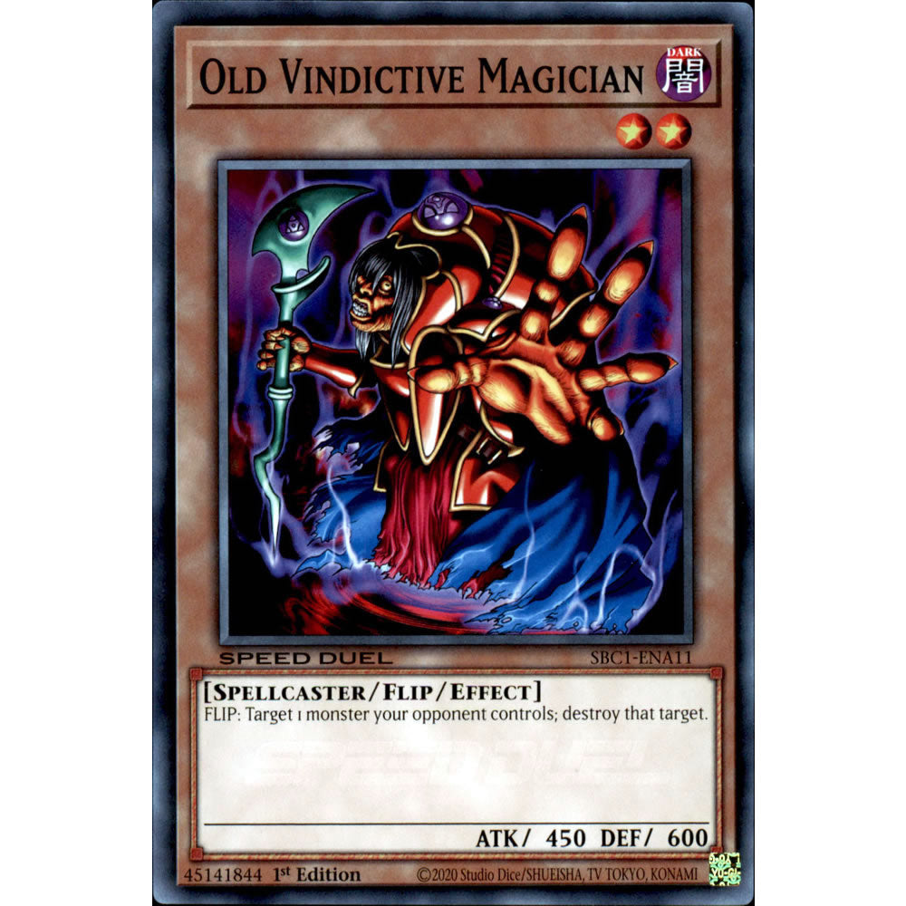 Old Vindictive Magician SBC1-ENA11 Yu-Gi-Oh! Card from the Speed Duel: Streets of Battle City Set