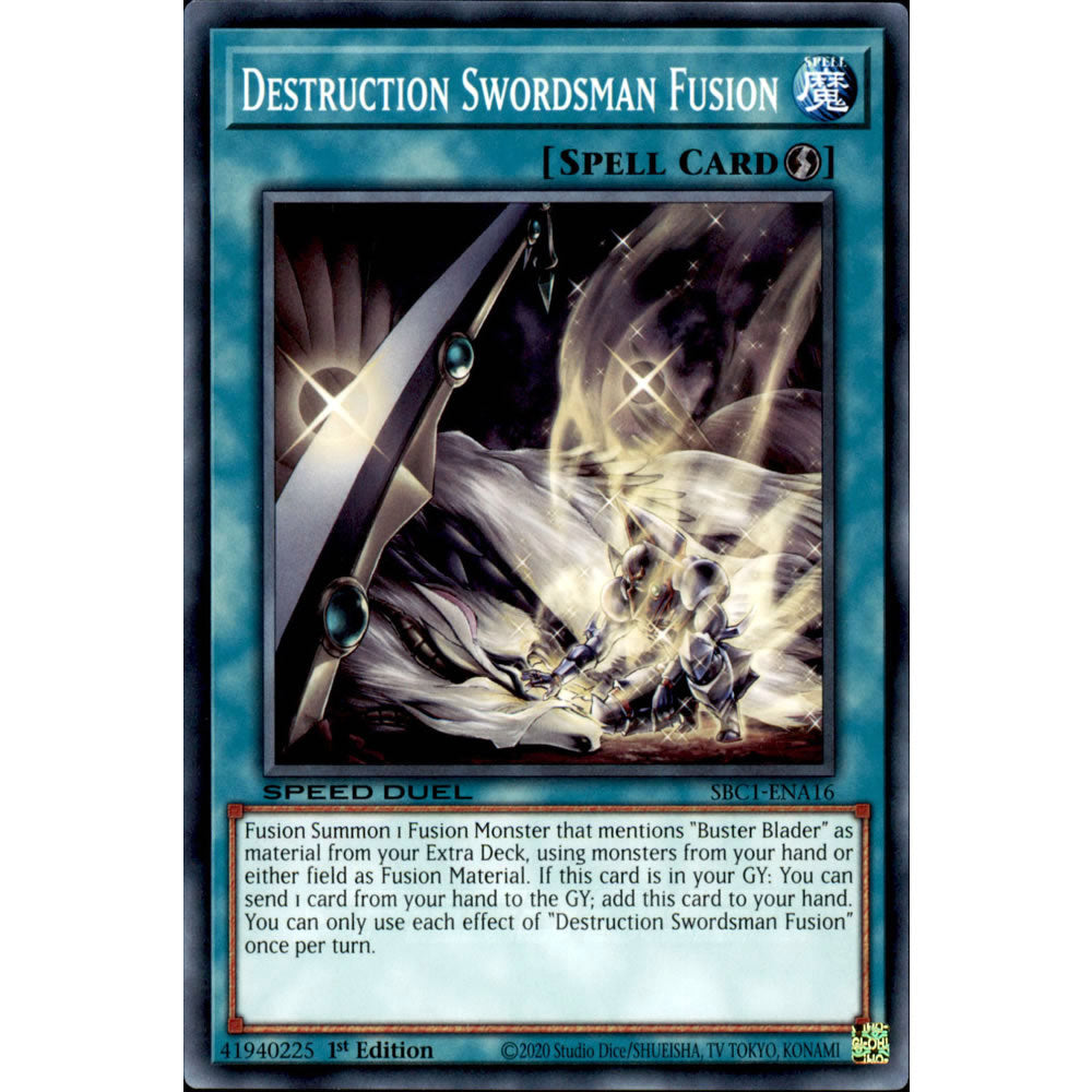 Destruction Swordsman Fusion SBC1-ENA16 Yu-Gi-Oh! Card from the Speed Duel: Streets of Battle City Set