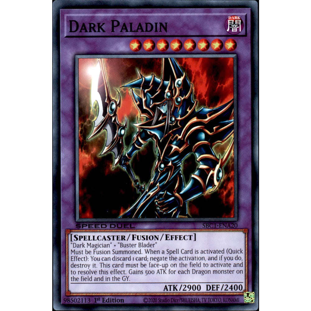 Dark Paladin SBC1-ENA20 Yu-Gi-Oh! Card from the Speed Duel: Streets of Battle City Set
