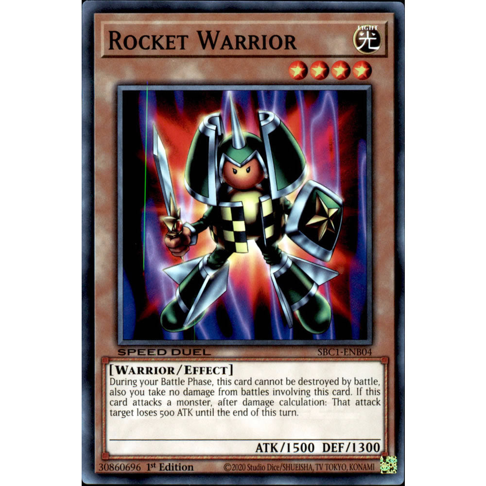 Rocket Warrior SBC1-ENB04 Yu-Gi-Oh! Card from the Speed Duel: Streets of Battle City Set