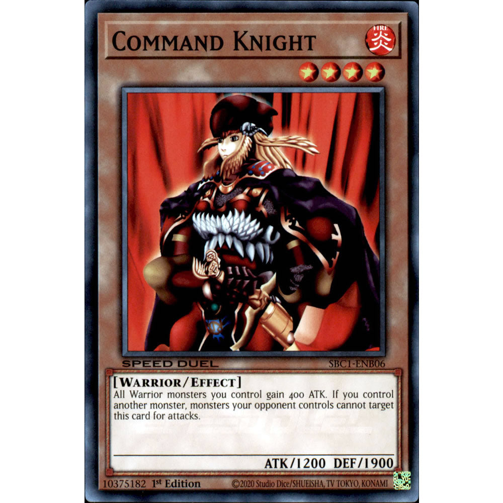 Command Knight SBC1-ENB06 Yu-Gi-Oh! Card from the Speed Duel: Streets of Battle City Set