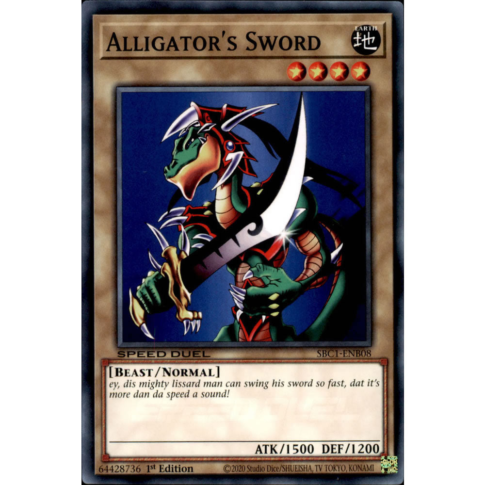 Alligator's Sword SBC1-ENB08 Yu-Gi-Oh! Card from the Speed Duel: Streets of Battle City Set