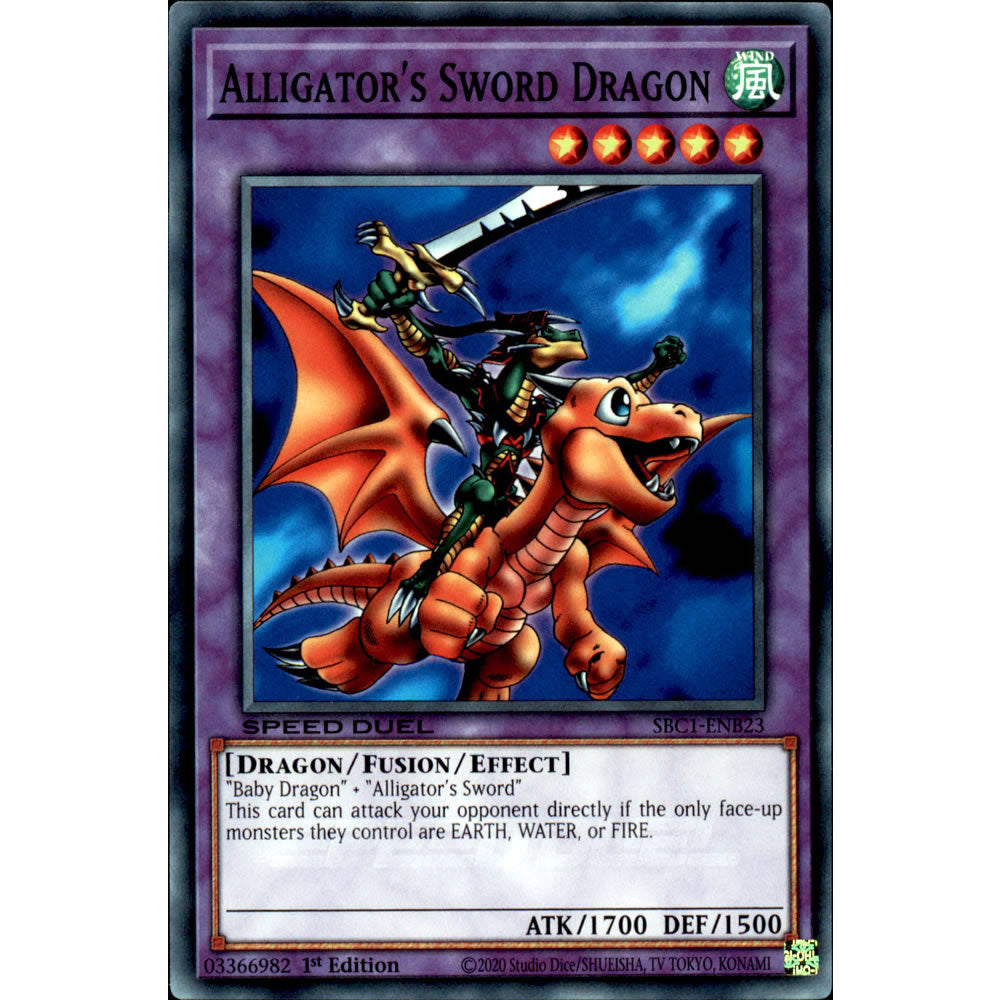 Alligator's Sword Dragon SBC1-ENB23 Yu-Gi-Oh! Card from the Speed Duel: Streets of Battle City Set
