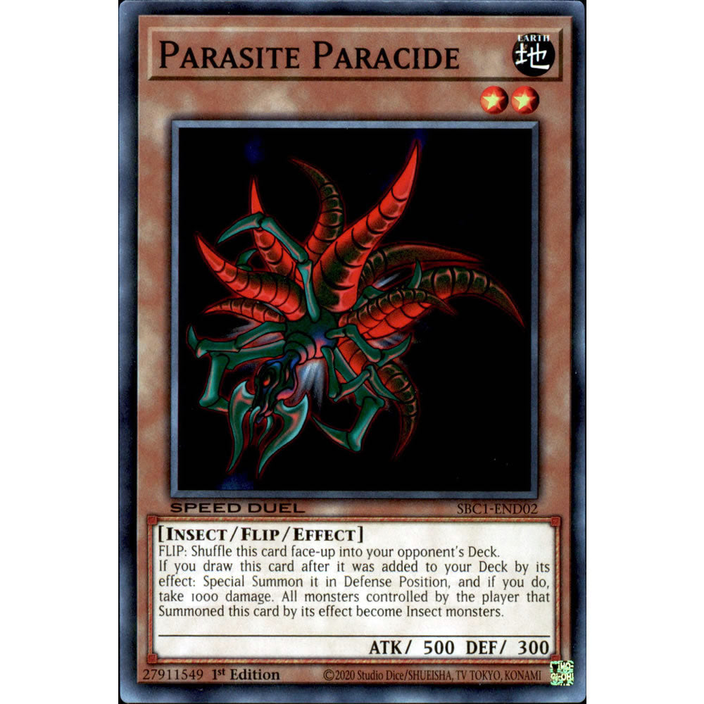Parasite Paracide SBC1-END02 Yu-Gi-Oh! Card from the Speed Duel: Streets of Battle City Set
