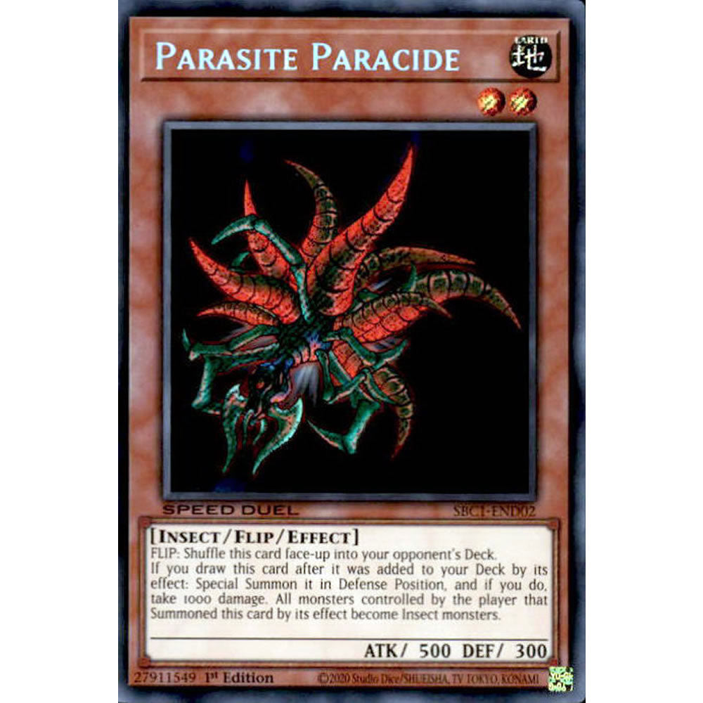 Parasite Paracide SBC1-END02 Yu-Gi-Oh! Card from the Speed Duel: Streets of Battle City Set