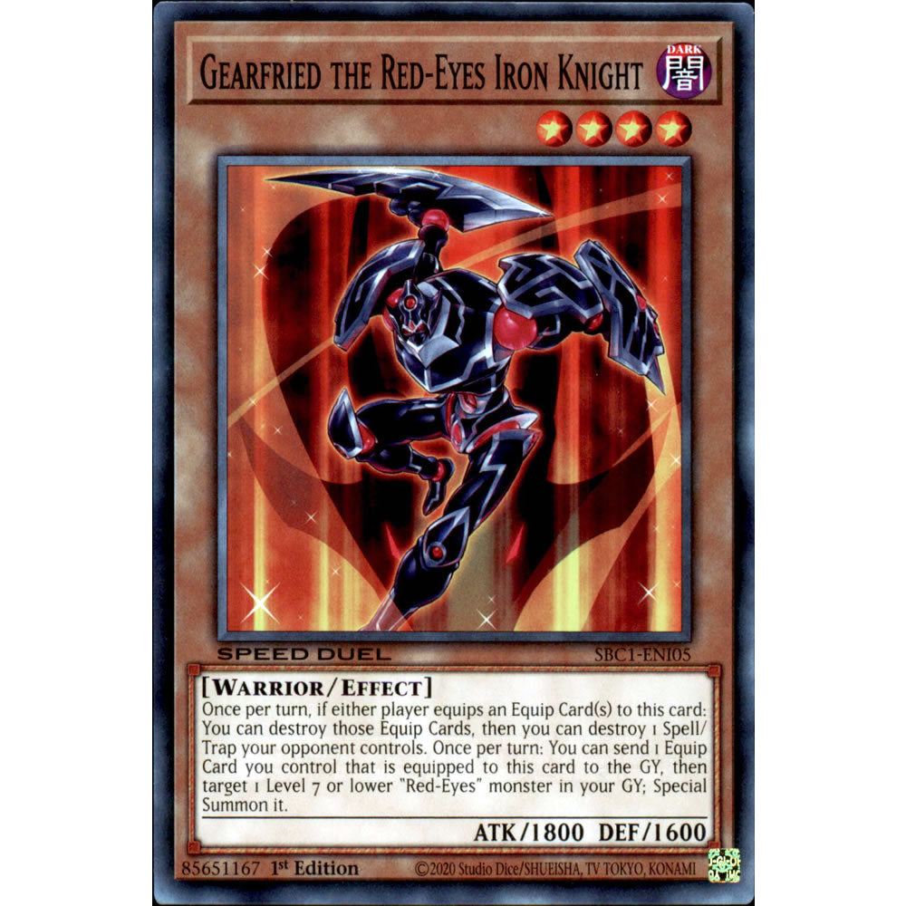 Gearfried the Red-Eyes Iron Knight SBC1-ENI05 Yu-Gi-Oh! Card from the Speed Duel: Streets of Battle City Set