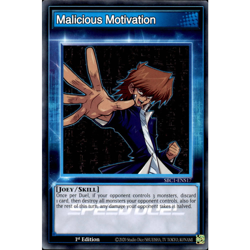 Malicious Motivation SBC1-ENS17 Yu-Gi-Oh! Card from the Speed Duel: Streets of Battle City Set