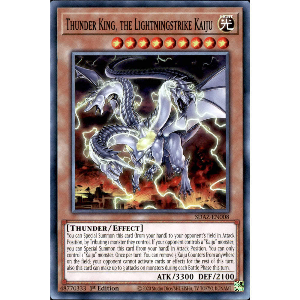 Thunder King, the Lightningstrike Kaiju SDAZ-EN008 Yu-Gi-Oh! Card from the Albaz Strike Set