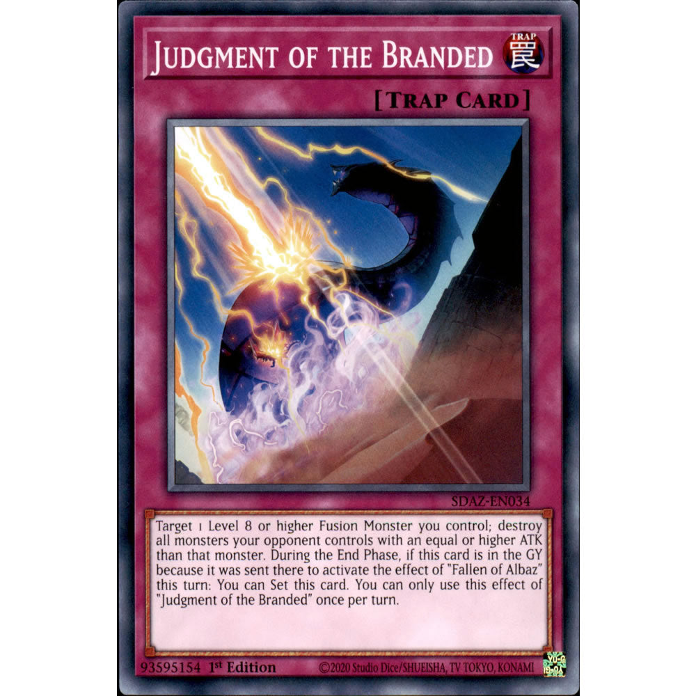 Judgment of the Branded SDAZ-EN034 Yu-Gi-Oh! Card from the Albaz Strike Set