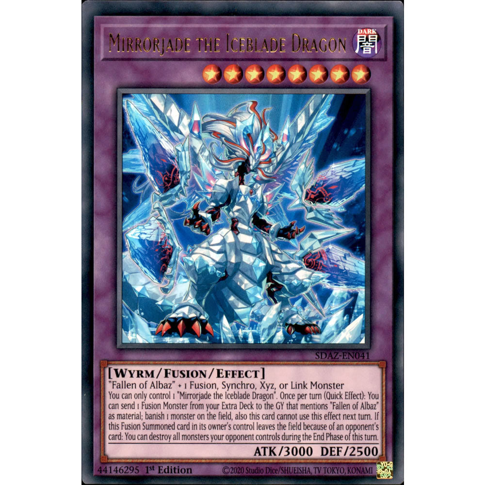 Mirrorjade the Iceblade Dragon SDAZ-EN041 Yu-Gi-Oh! Card from the Albaz Strike Set