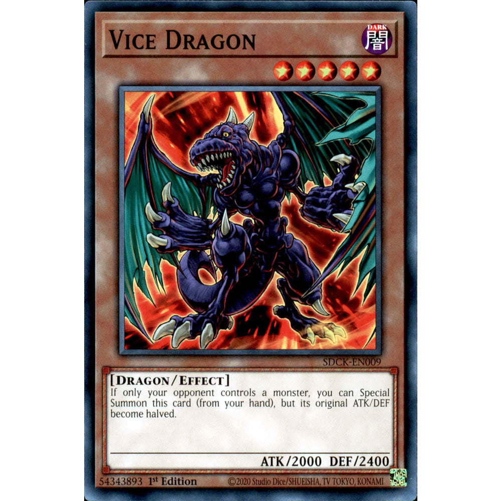 Vice Dragon SDCK-EN009 Yu-Gi-Oh! Card from the The Crimson King Set
