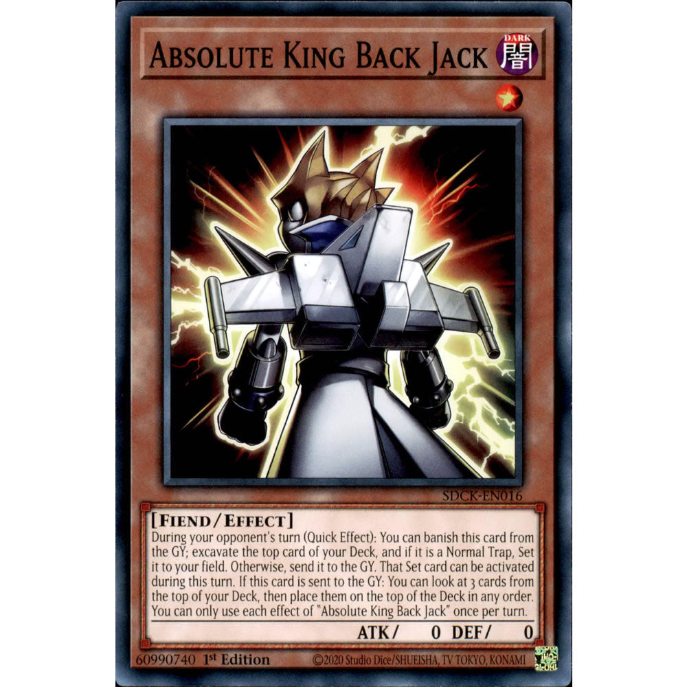 Absolute King Back Jack SDCK-EN016 Yu-Gi-Oh! Card from the The Crimson King Set