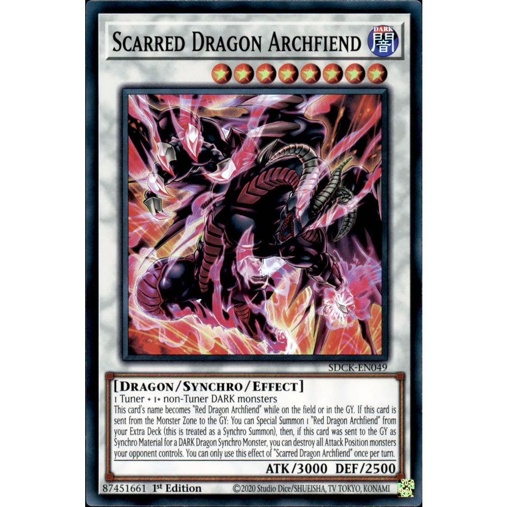 Scarred Dragon Archfiend SDCK-EN049 Yu-Gi-Oh! Card from the The Crimson King Set