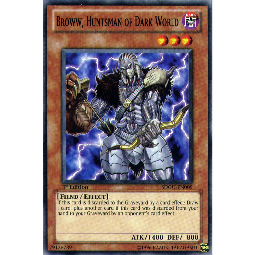 Broww, Huntsman of Dark World SDGU-EN009 Yu-Gi-Oh! Card from the Gates of the Underworld Set