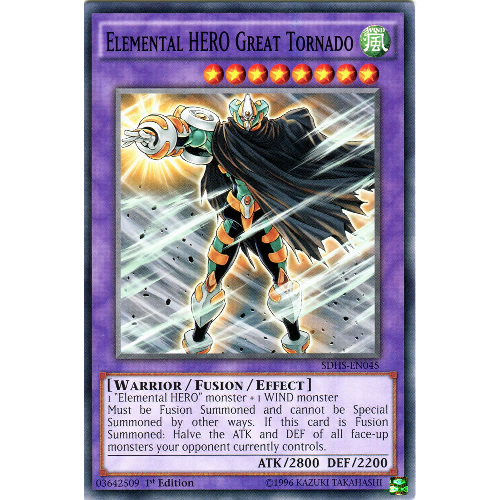 Elemental HERO Great Tornado SDHS-EN045 Yu-Gi-Oh! Card from the Hero Strike Set